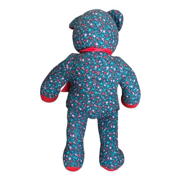 Vntg Keepsake Floral Green Red Bears Handmade - 21" - Picture 2 of 6